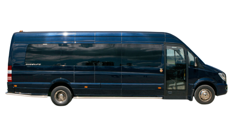 Coach hire Belgium mini coach side view
